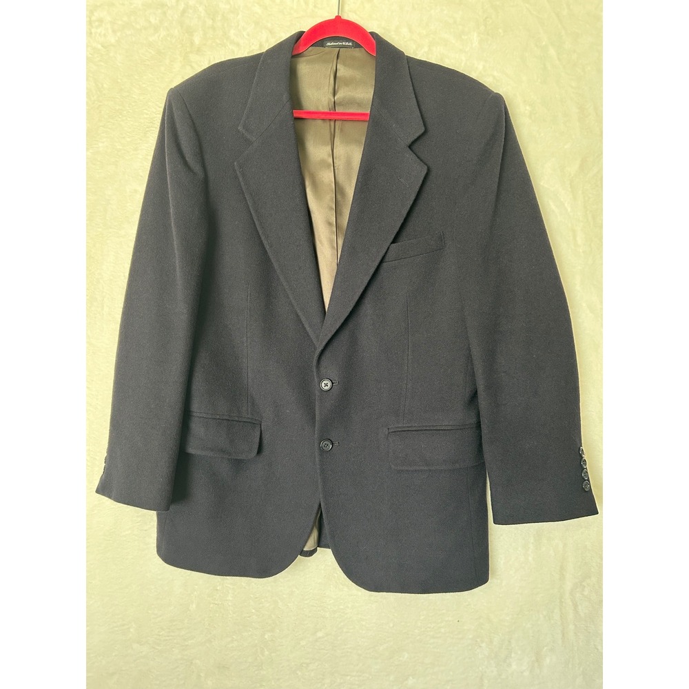 Club Room Mens Navy Blue 100% Camel Hair Blazer Sport Coat Tailored in USA